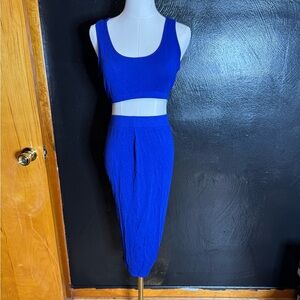 Fashion Nova Royal Blue Crop Set